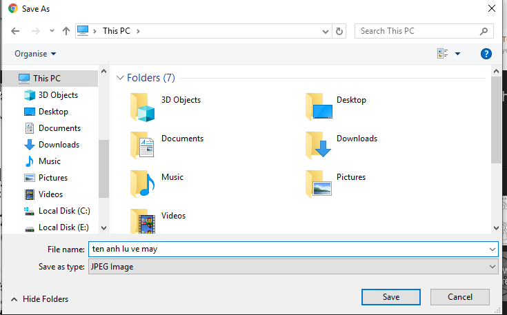 tải hình về máy từ chrome